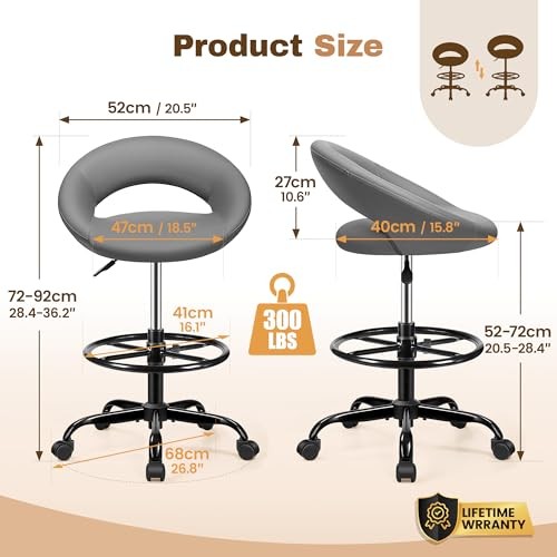 BESTFAIR DRAFTING CHAIR FOR STANDING DESK HEIGHT ADJUSTABLE - Scratch & Dent