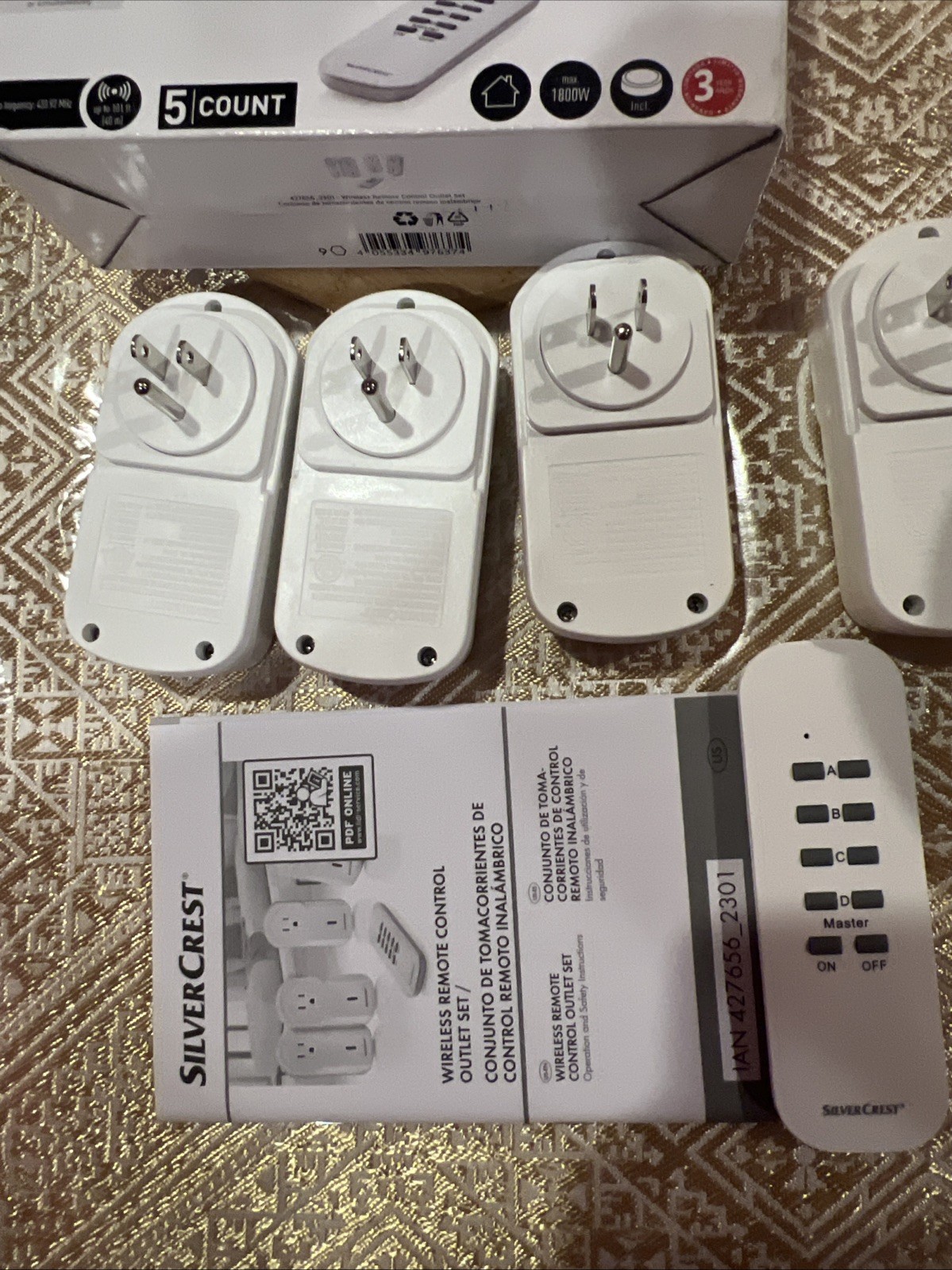 SilverCrest Indoor Wireless Socket Set - Up To 40m Range / 5 Piece Set
