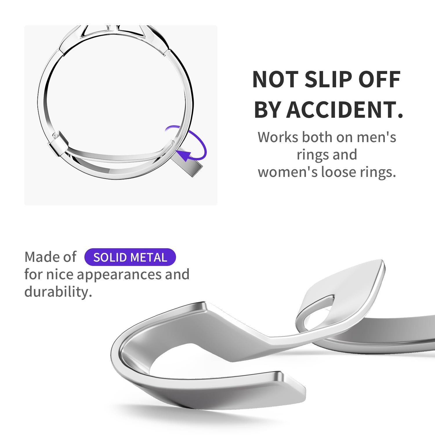 ELETIUO Filled Metal Ring Guard Set for Small, Medium, Large, 12pcs Silver