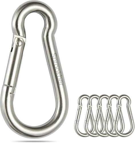 sprookber Stainless Steel Spring Snap Hook Carabiner - 2.25 Inch L,