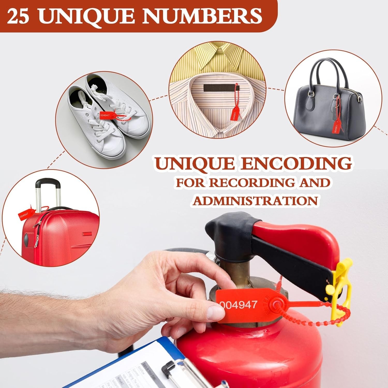 76 Pcs Monthly Fire Extinguisher Inspection Tags Set Including 4 Years Mainte