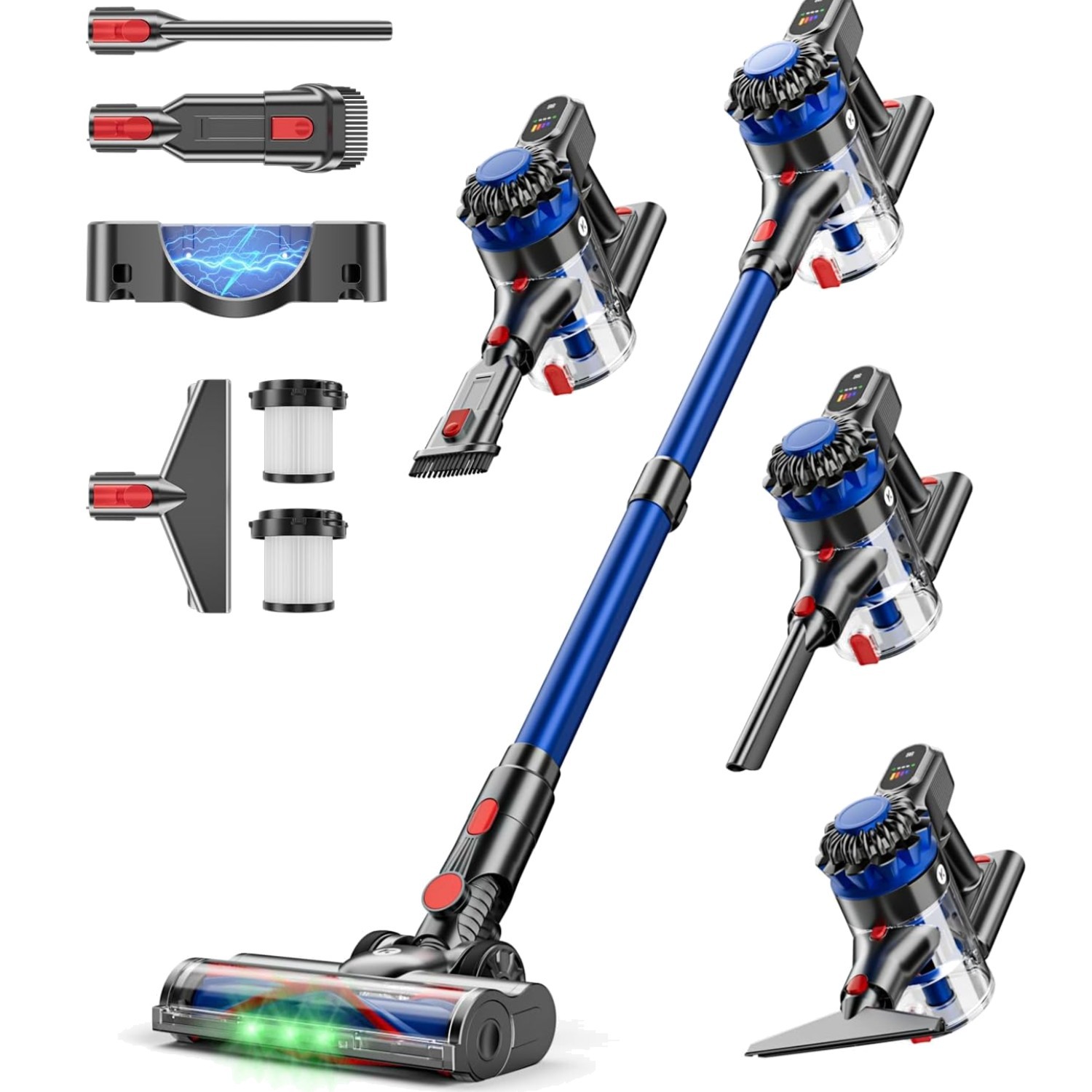 Cordless Vacuum Cleaner, 500W/40Kpa Vacuum Cleaners for Home, 60Mins Stick Va...