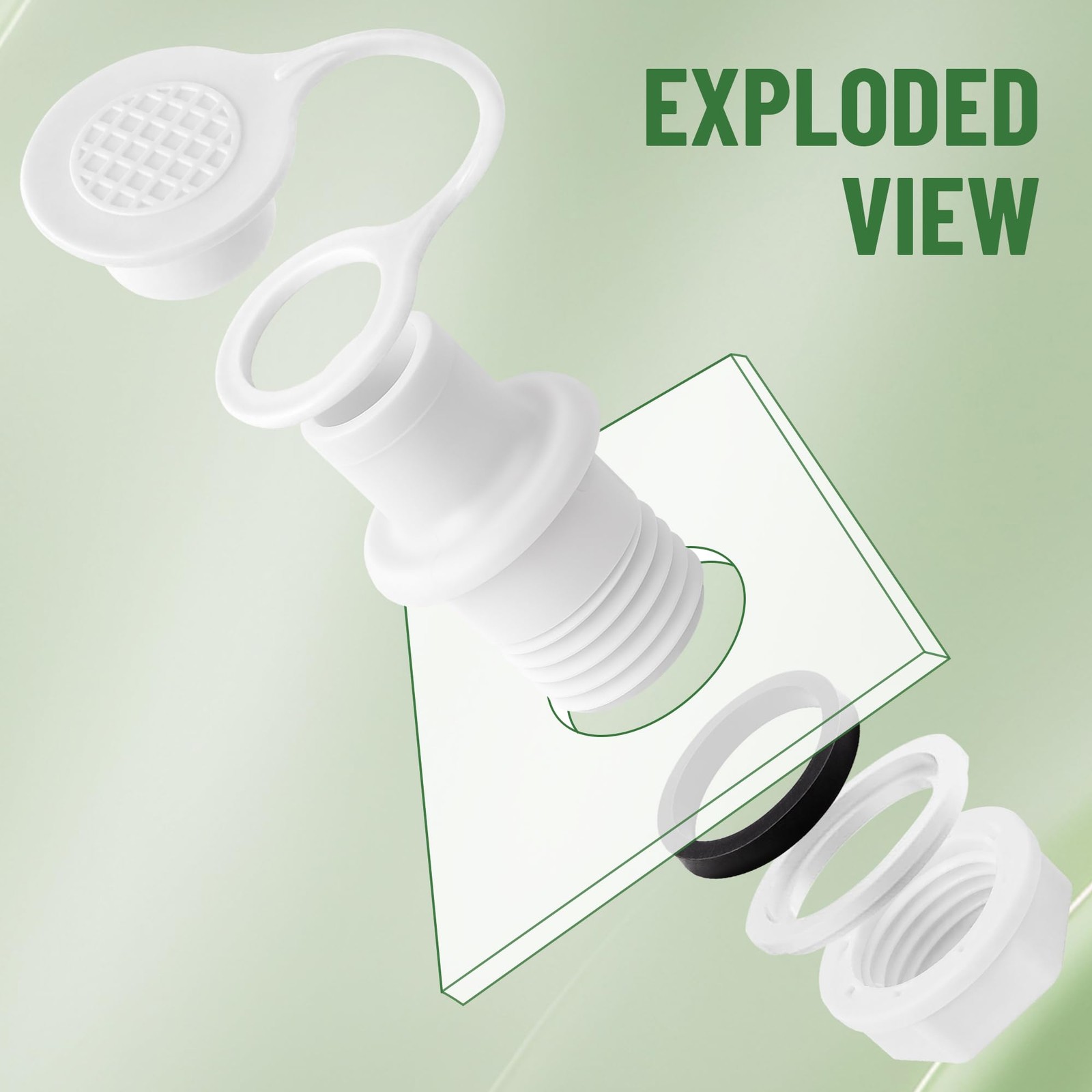 Omoojee Triple-Snap Cooler Drain Plug Replacement, Compatible with White