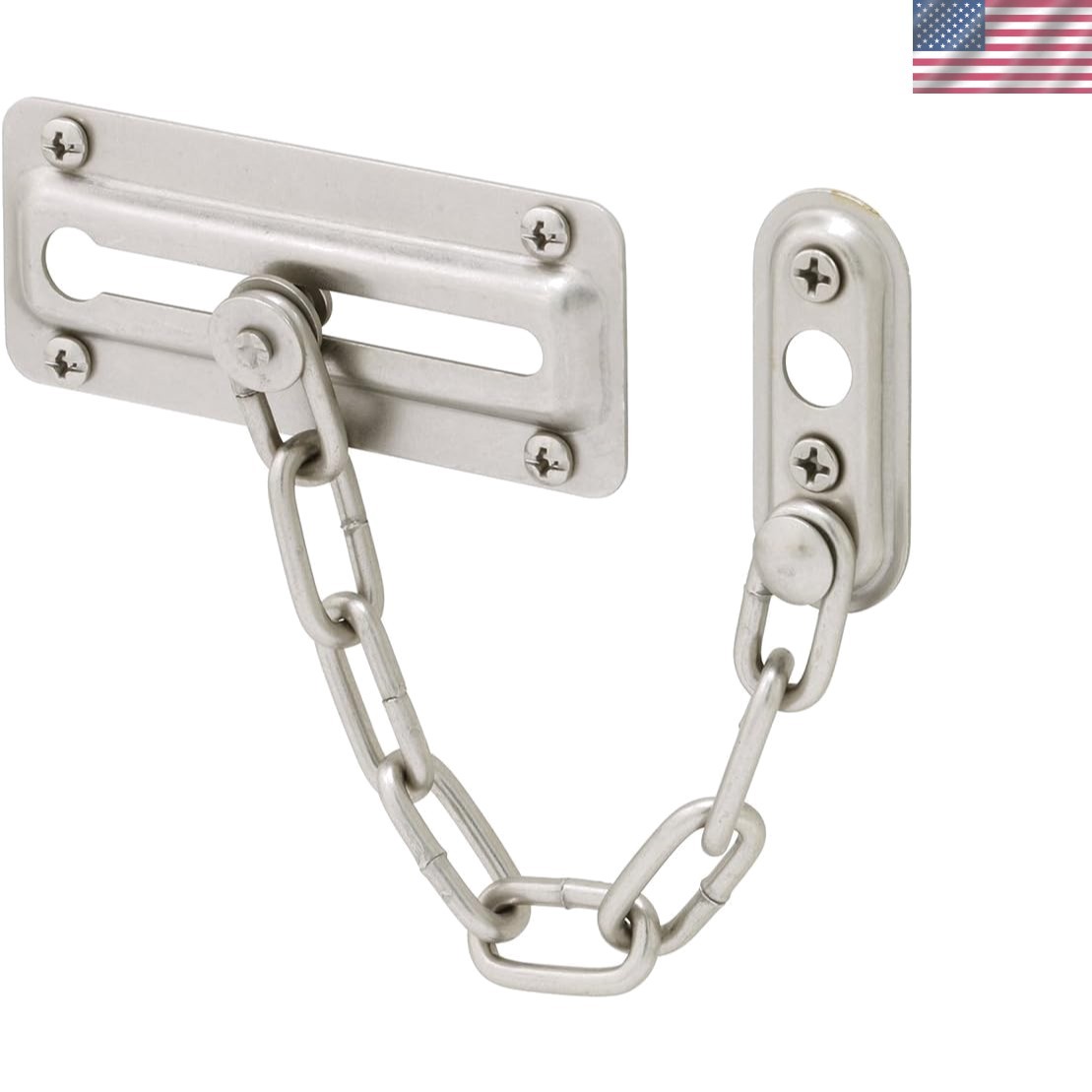Stylish Satin Nickel Chain Lock to Secure Your Doors - Easy Installation