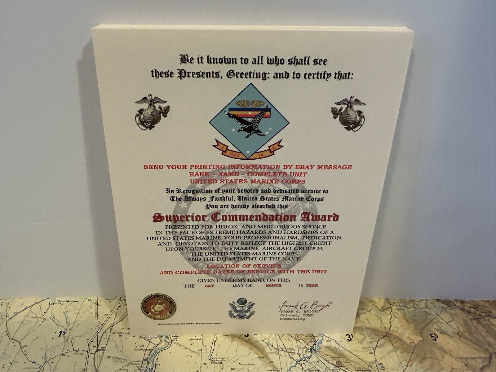 U.S.M.C. / MARINE AIRCRAFT GROUP 14 - SUPERIOR COMMENDATION AWARD