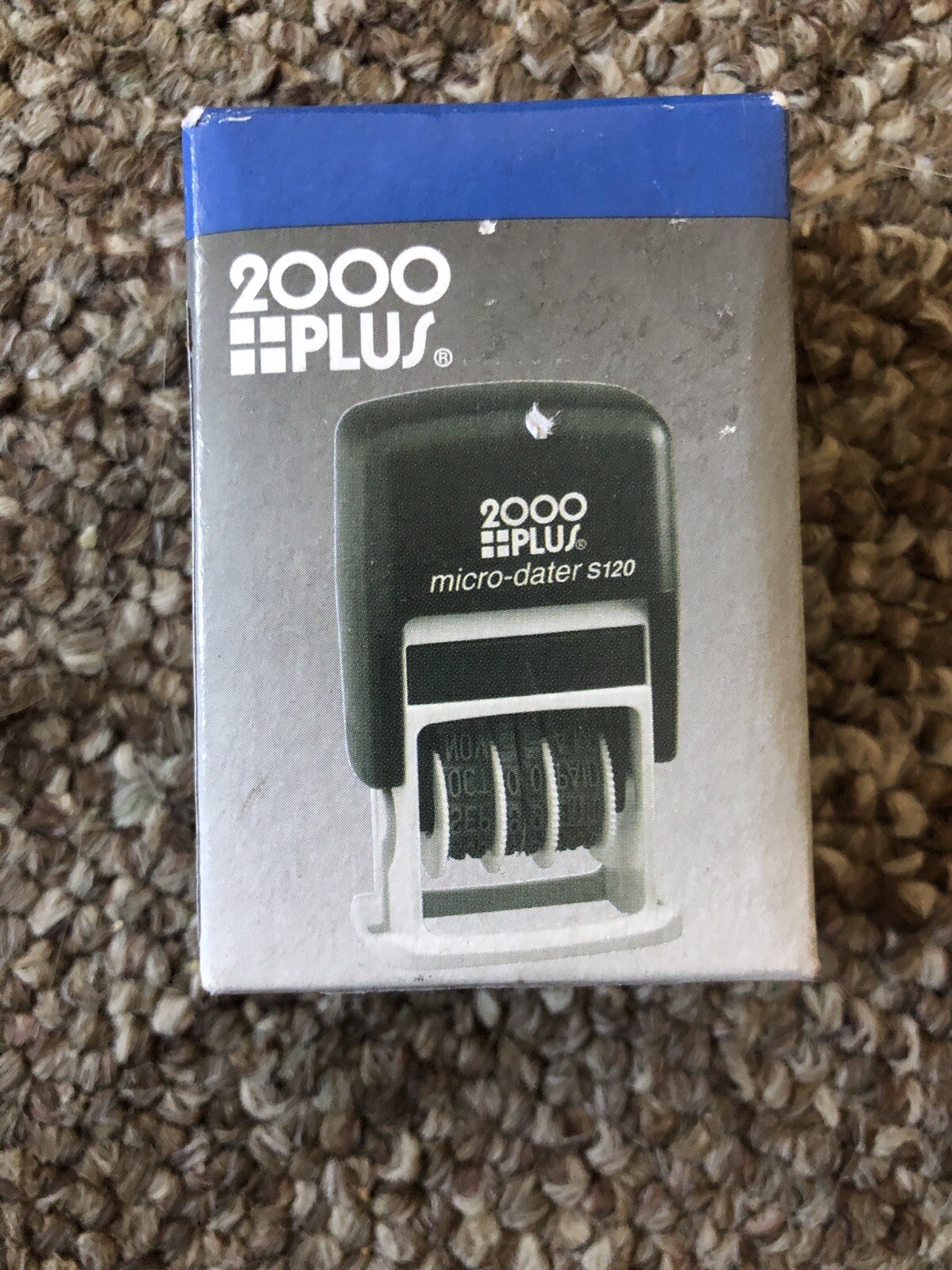 MaxMark Self-Inking Rubber Date Office Stamp with Entered Phrase Blue Ink & D...