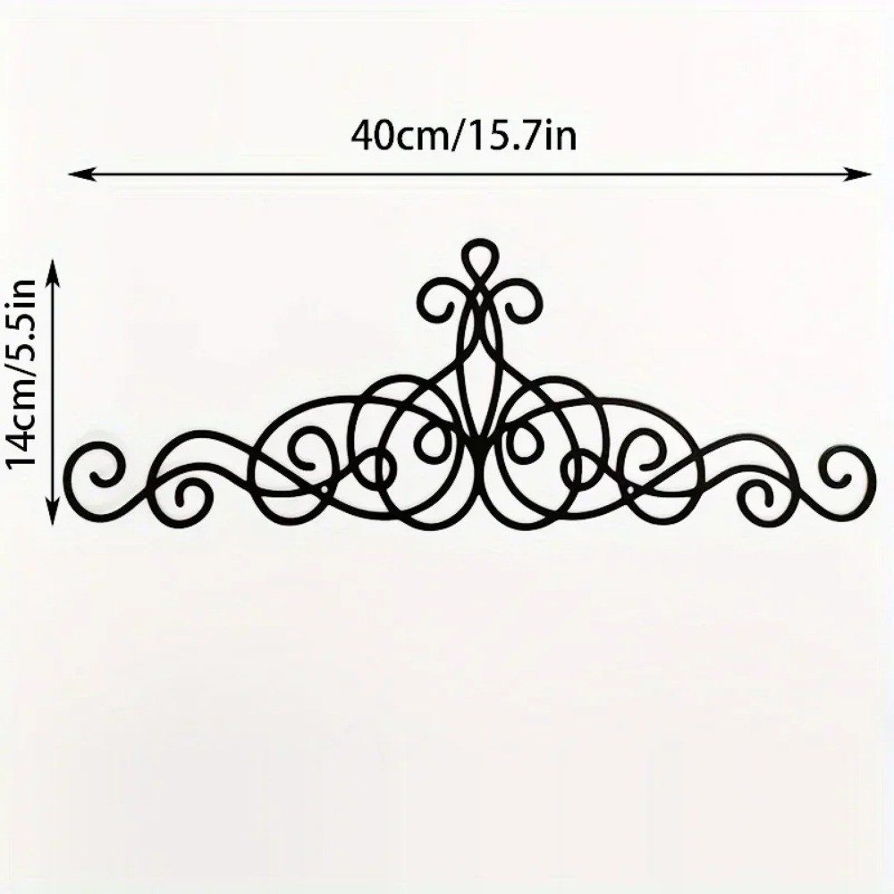 Vintage Ornate Black Wrought Iron Scroll Wall Decor