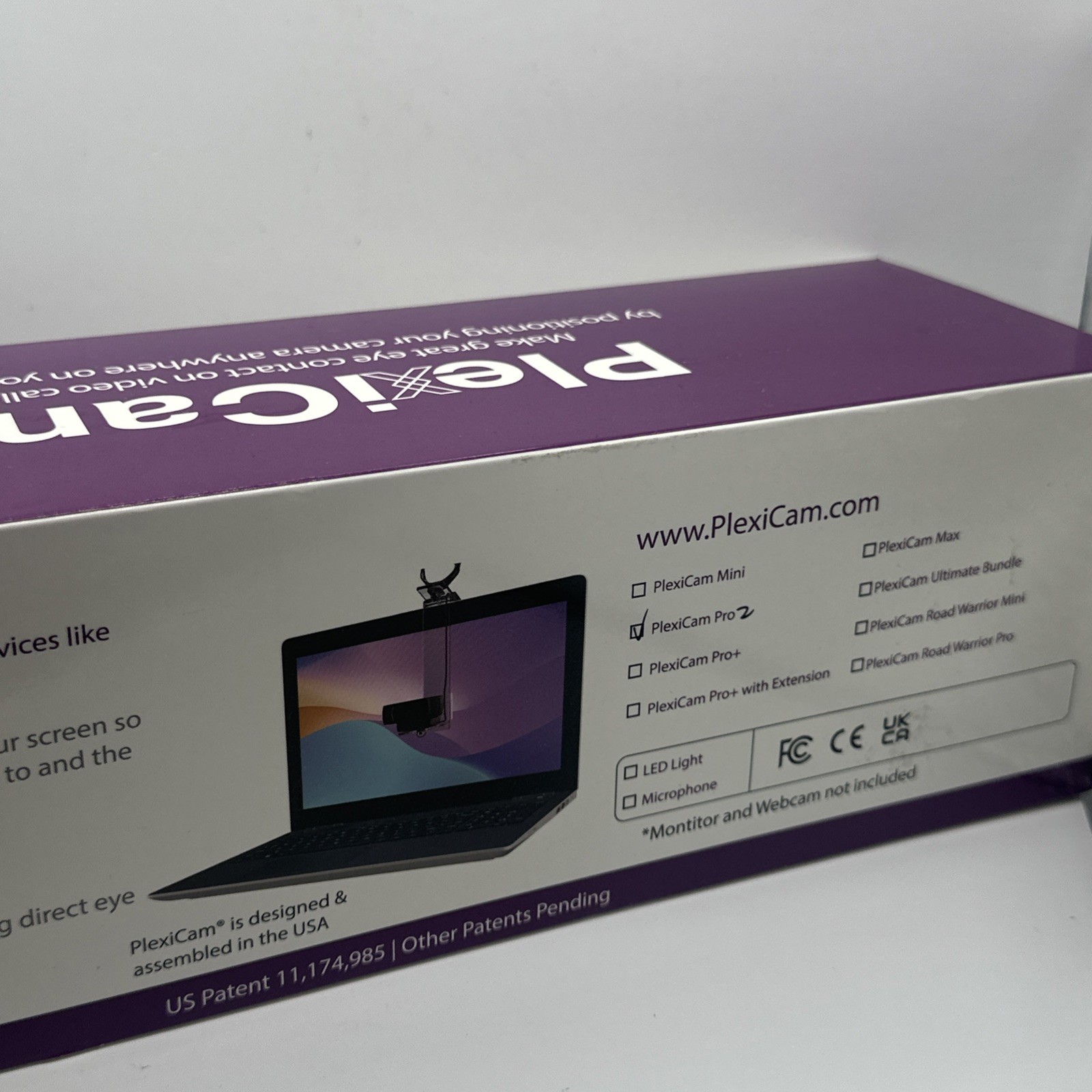 PlexiCam Pro V2 | Center Screen/Middle Screen Webcam Mount | Position Any Webcam