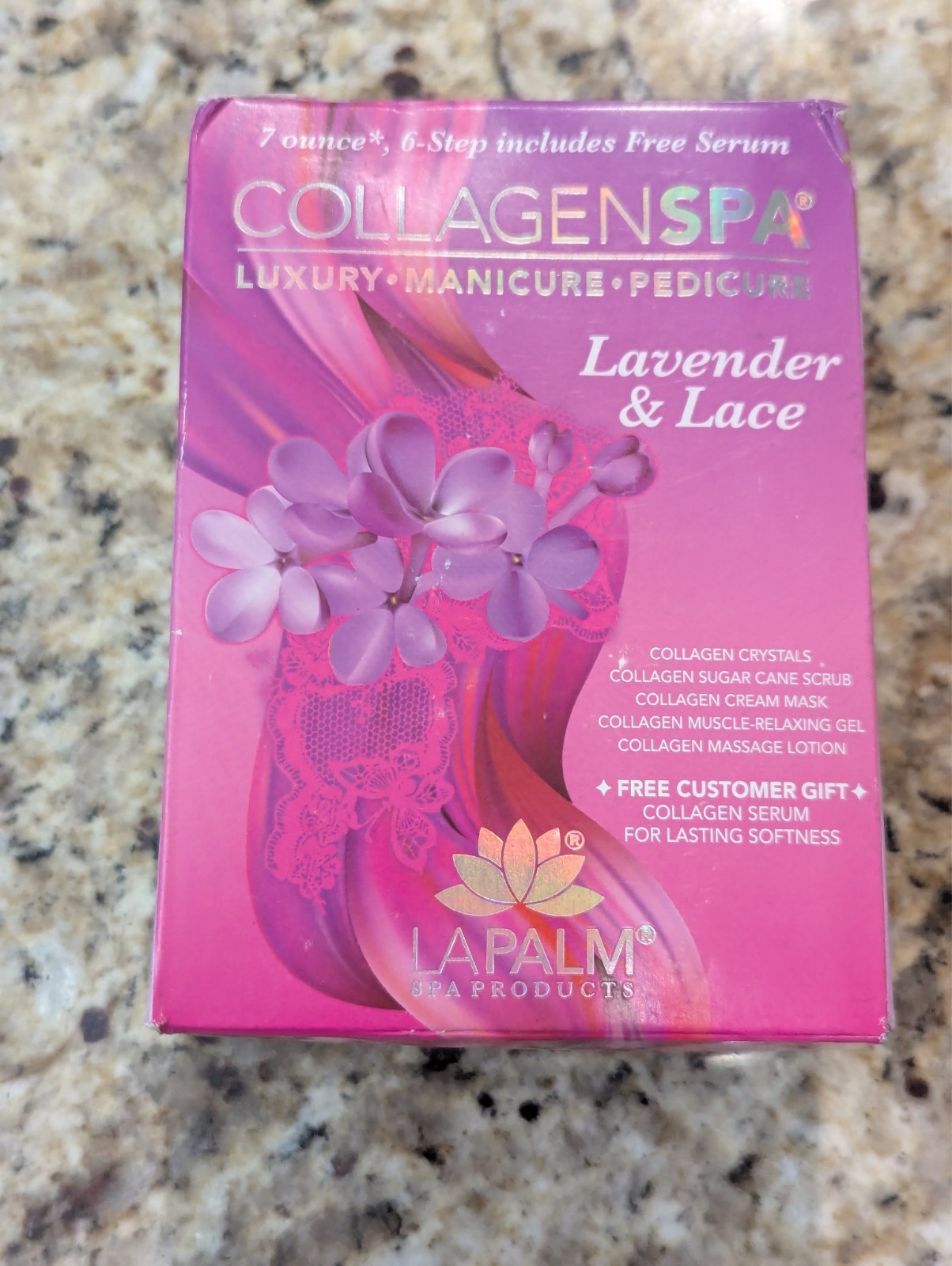 La Palm Spa Products Collagen Spa Luxury Manicure Pedicure Lavender & Lace NWOB