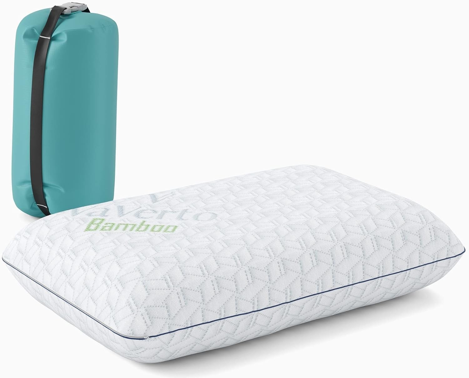 Vaverto Small Memory Foam Bed Pillow for Camping - Compressible Medium Firm