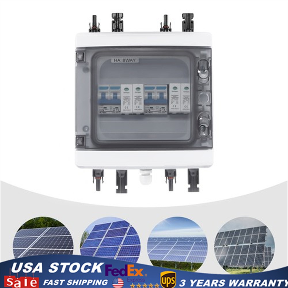 2 Strings Solar Combiner Box FIT Solar Panel Disconnect Switch Circuit Breaker