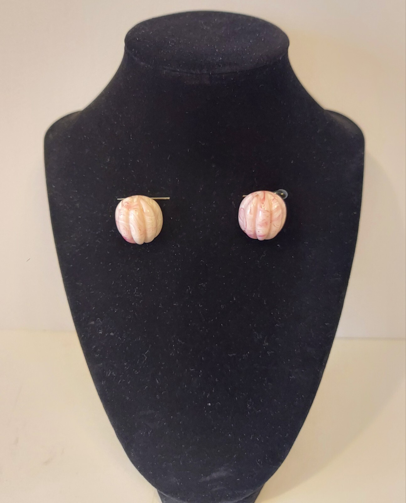 Textured Pink Swirl Acrylic Post Pierced Earrings