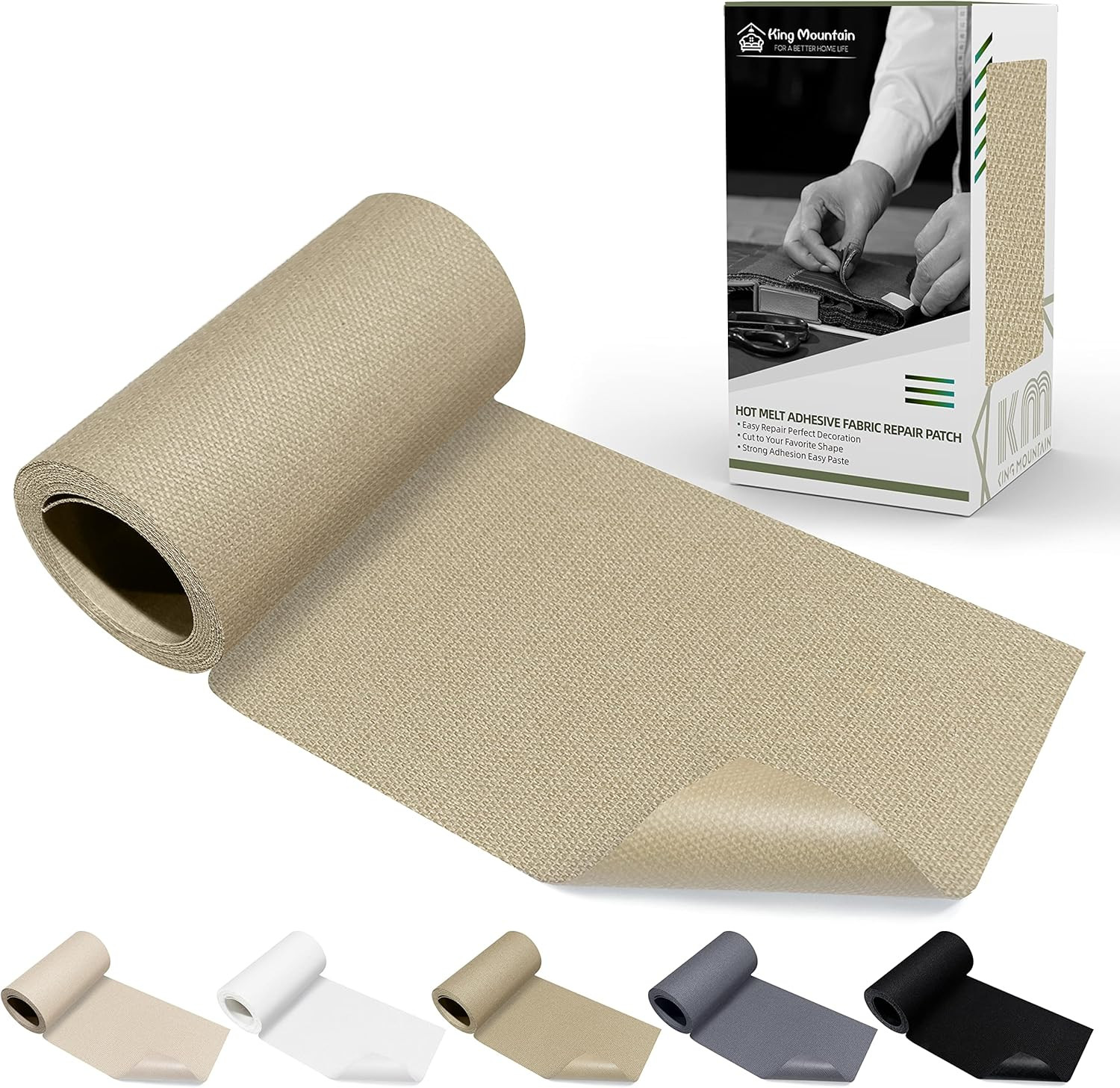 Canvas Iron on Patch,3"×60",Waterproof 100% Cotton Fabric Repair Patch,Used for
