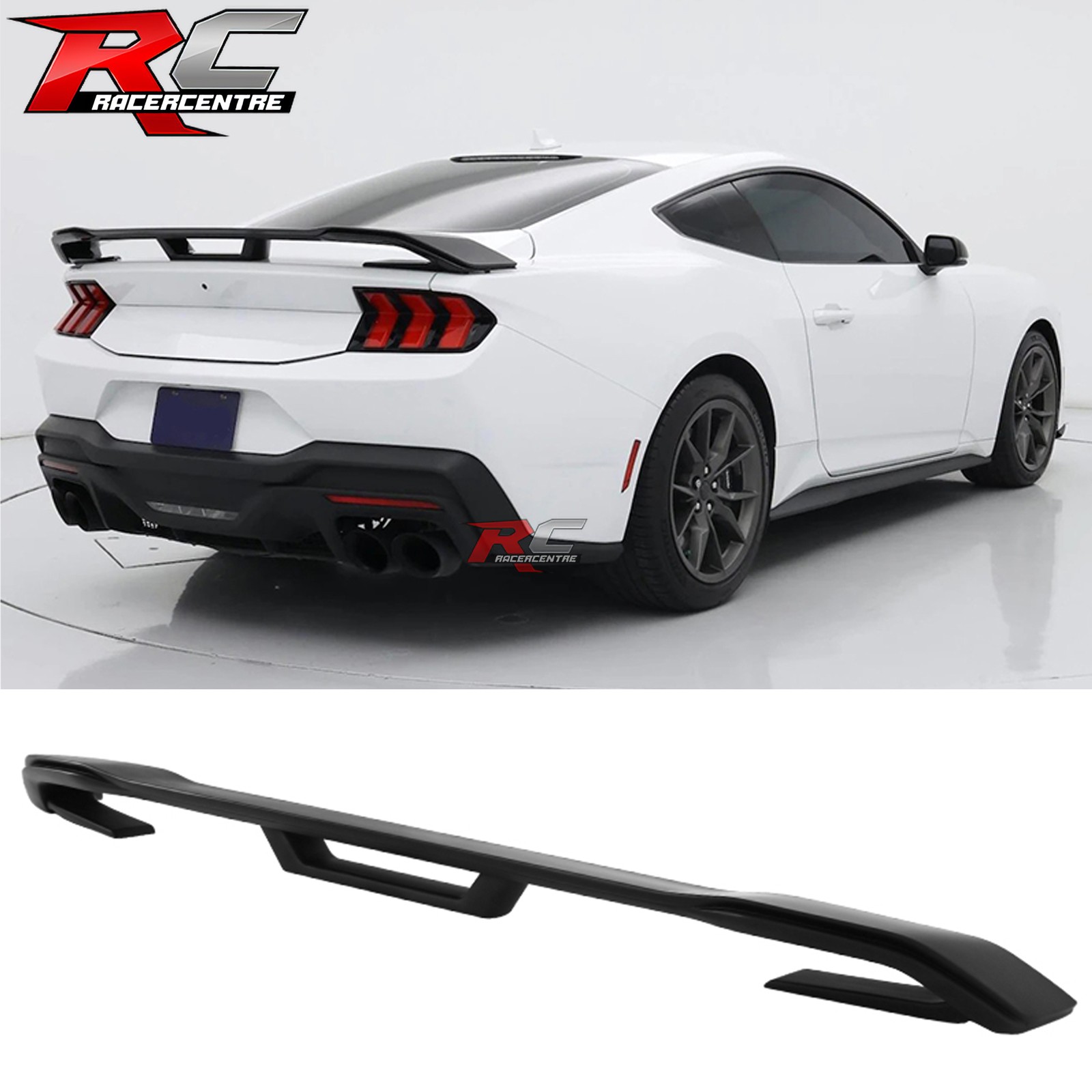 Fits 24-26 Ford Mustang Dark Horse Style Rear Trunk Spoiler Wing ABS Matte Black