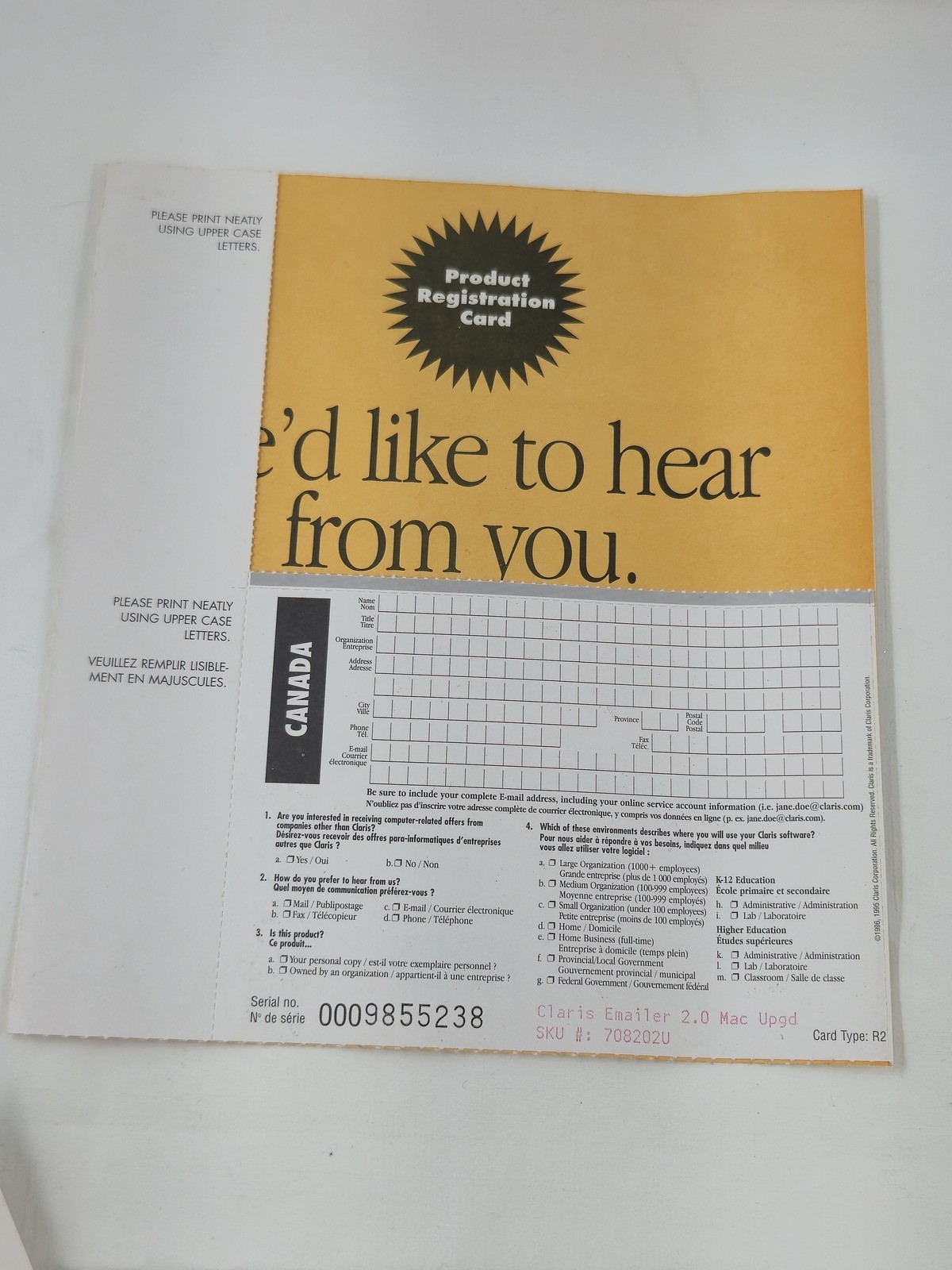 VINTAGE Claris Em@iler Email Software & ClarisWorks Getting Started Manual Mac