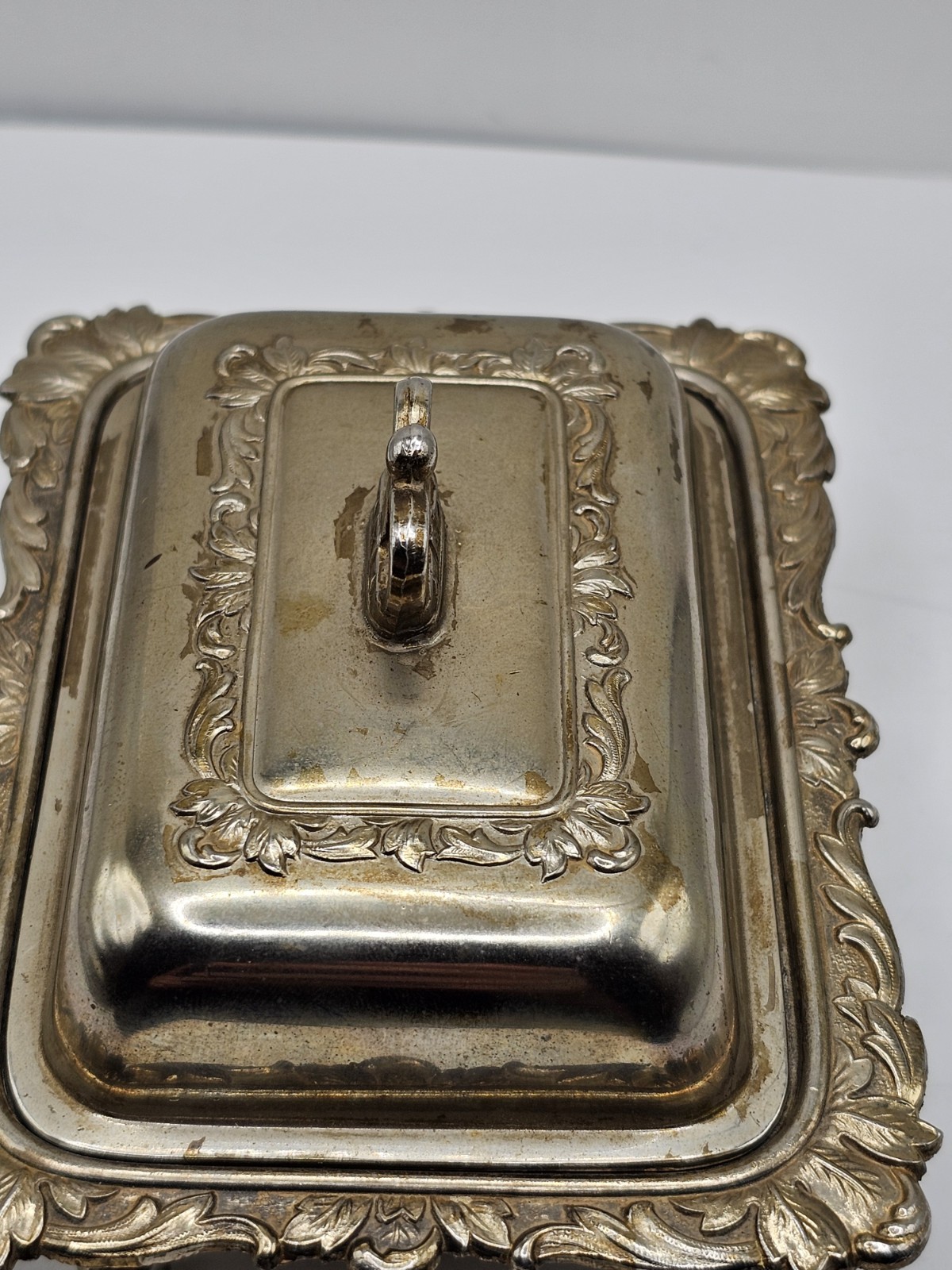 VTG Silver Plate Butter Vanity Trinket Dish
