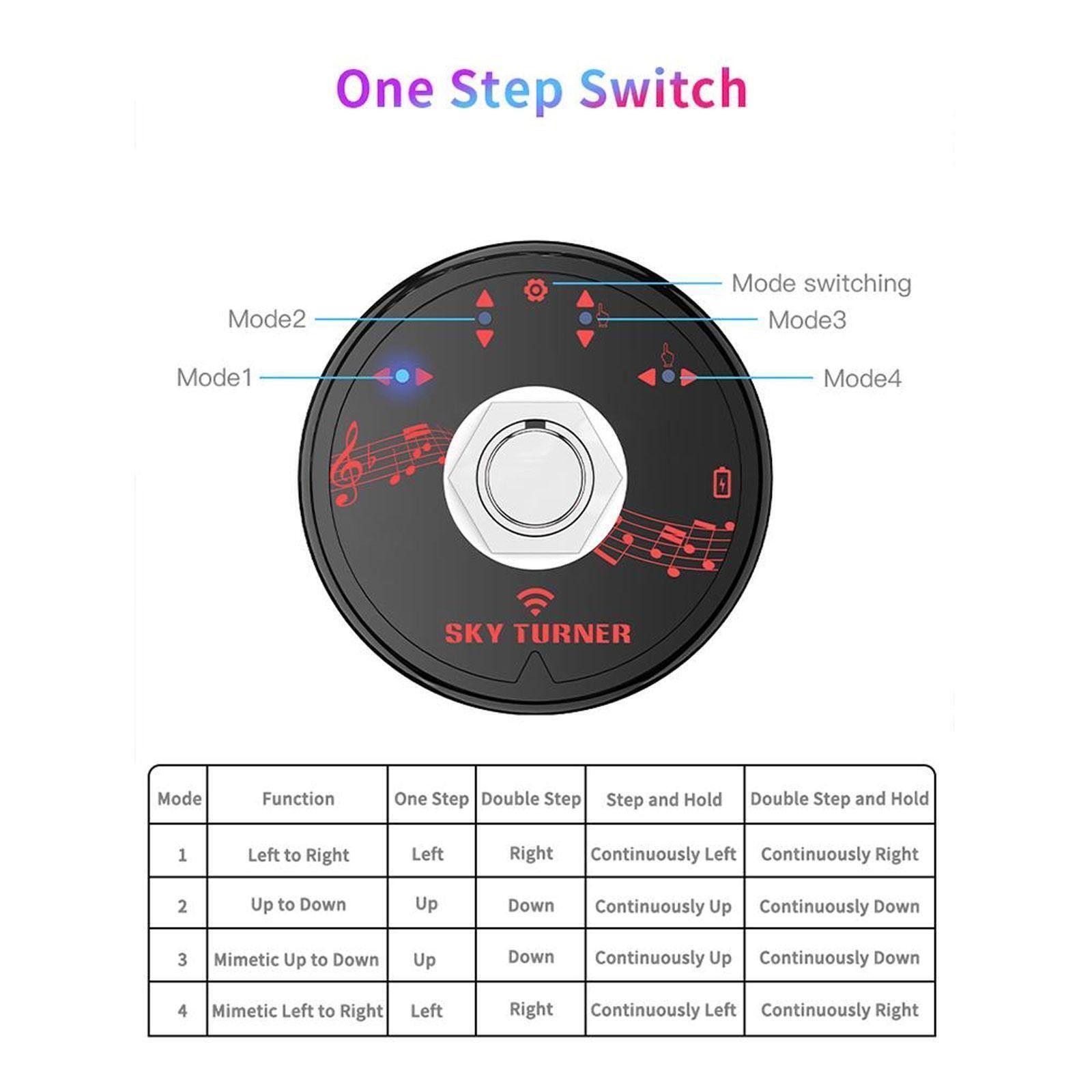 15M Transmission Range Built-in Bluetooth Modes Reading Page Turning Pedal