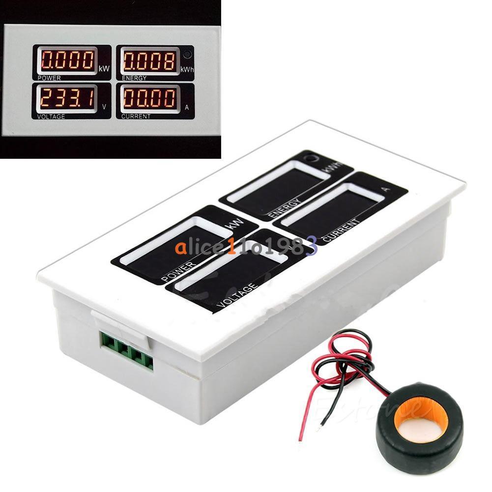 AC 110V 220V Digital 100A watt power meter volt amp Ammeter Voltmeter 80-260V