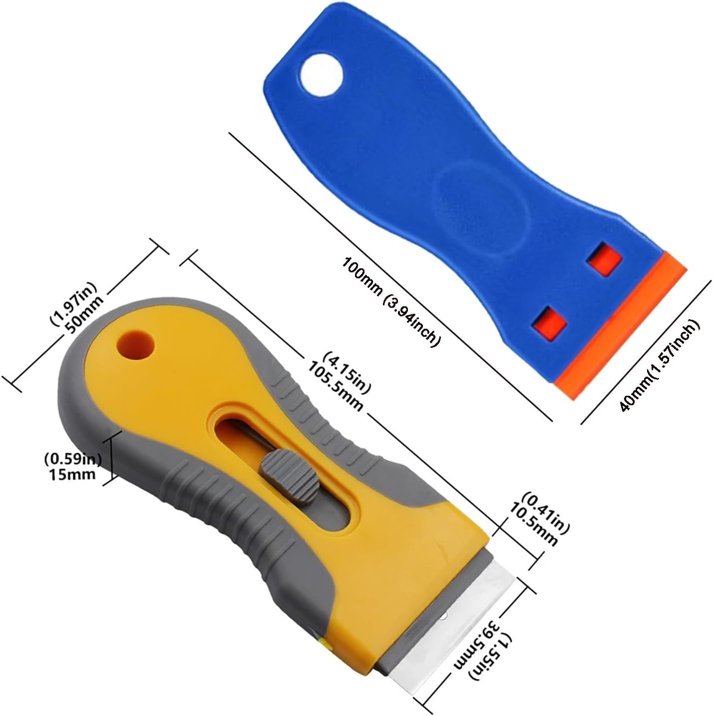 Plastic Razor Blade Scraper Tool, 2 Pcs Razor Scraper with 20 Pcs Plastic Blades