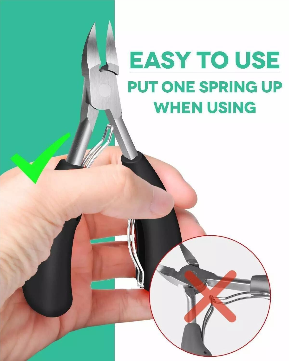 2PCS Stainless Professional Extra Large Toenail Clippers for Heavy Duty Toe Nail