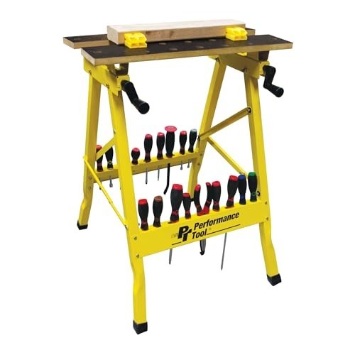 Performance Tool Folding Workbench Vise 200 lb Capacity with Bench Dogs
