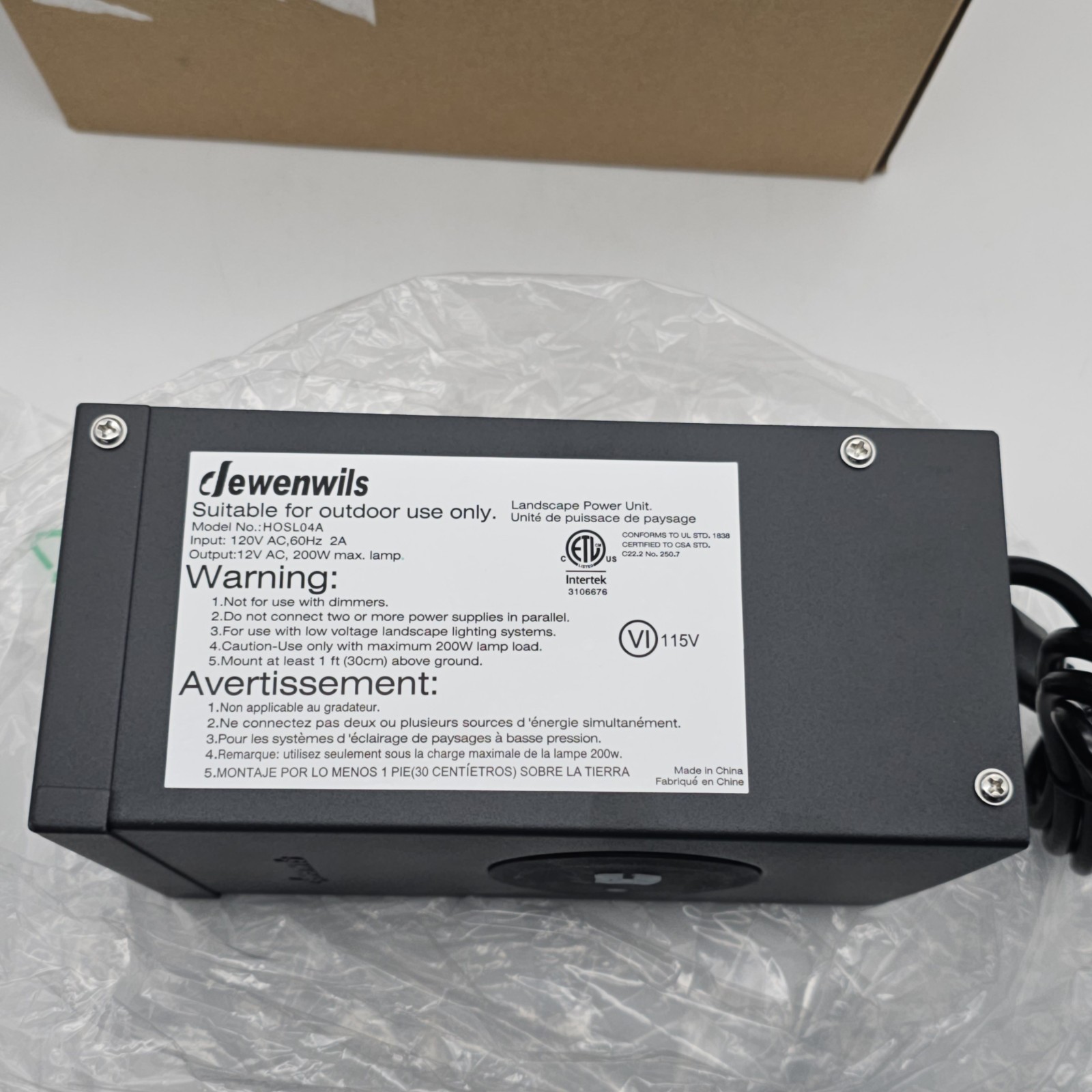 DEWENWILS 200W Low Voltage Landscape Transformer with Timer Dusk/Dawn Sensor