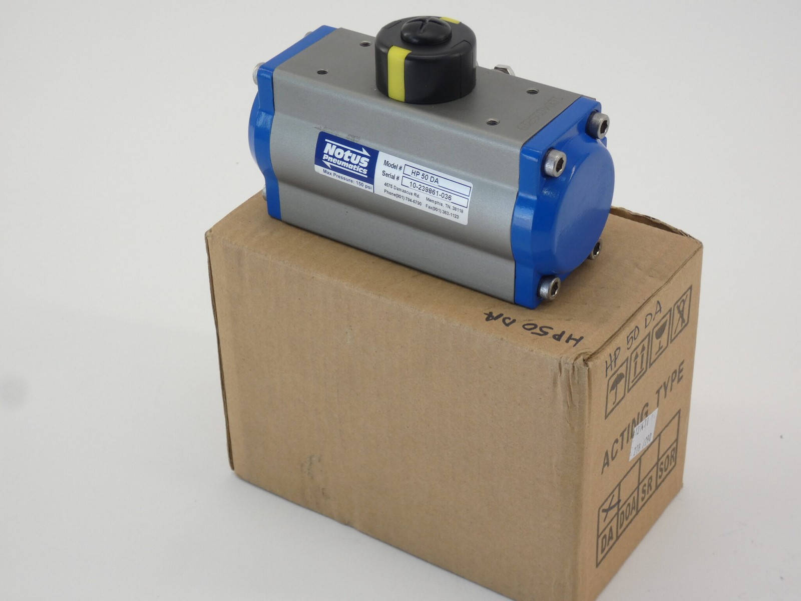 Notus HP 50 DA Actuator 150 PSI Max Pressure - NEW Surplus!