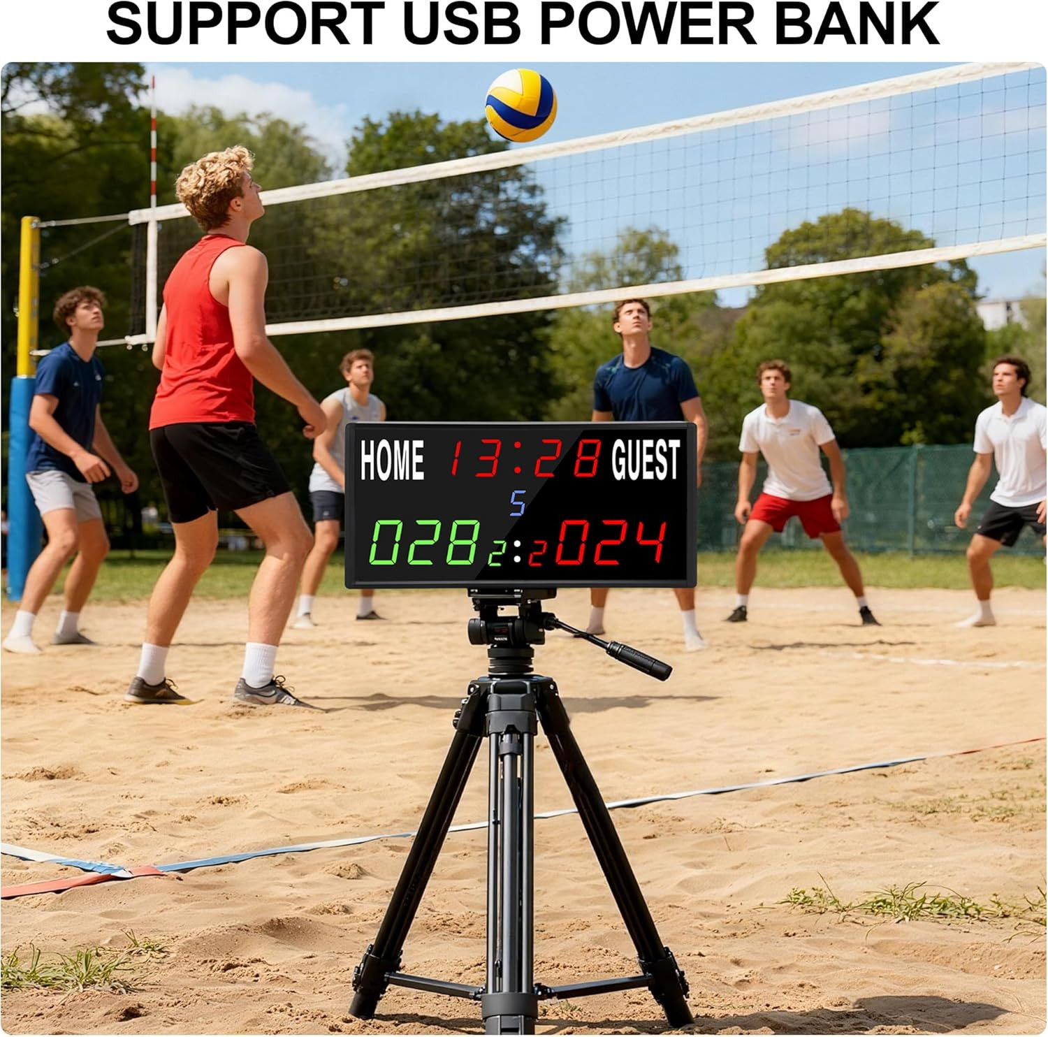 LED Electronic Scoreboard Digital Score Keeper with Remote/Timer/Shot Clock | Ba