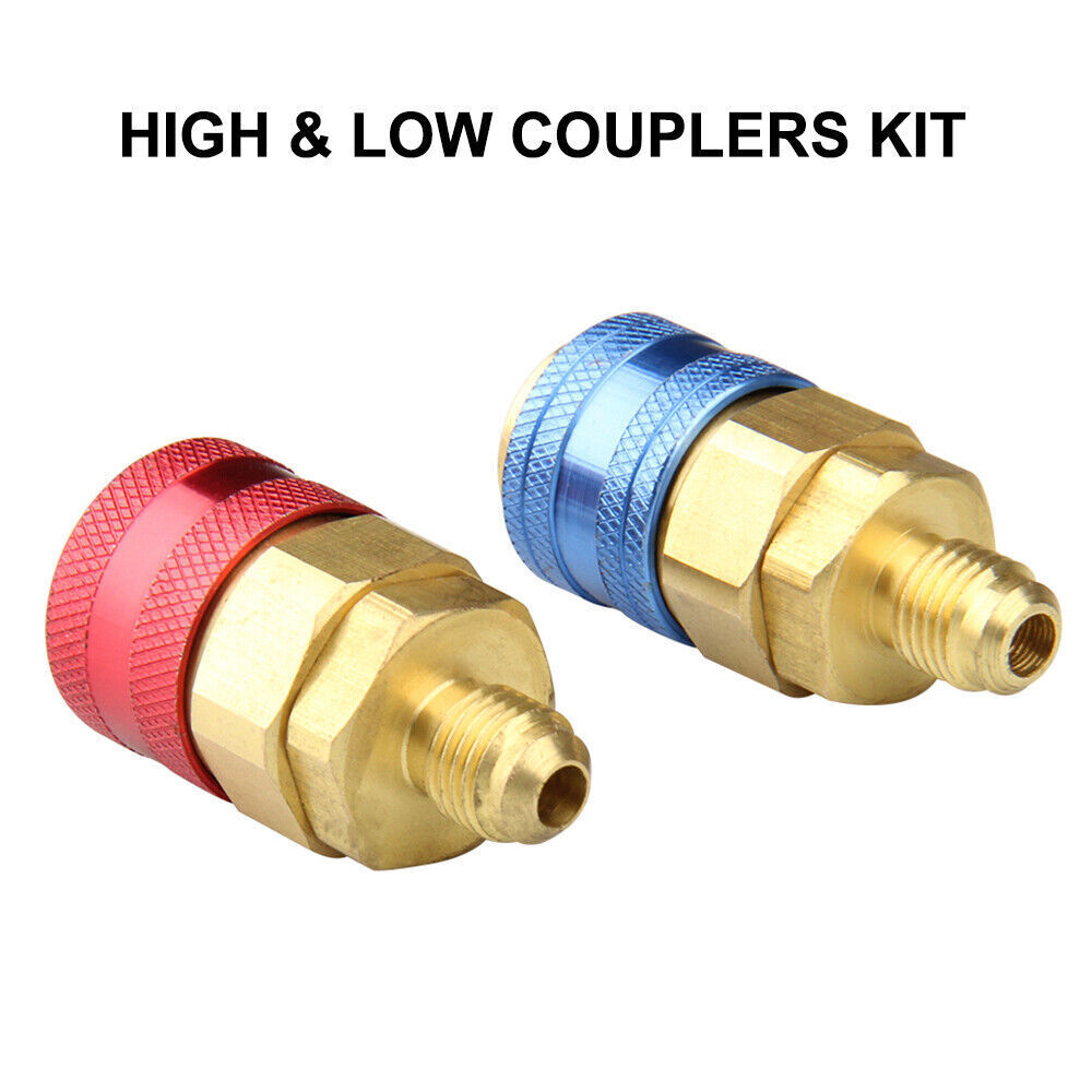 Quick Connector Refrigerant Adapter Coupler Auto AC Manifold Gauge Low/High HVAC