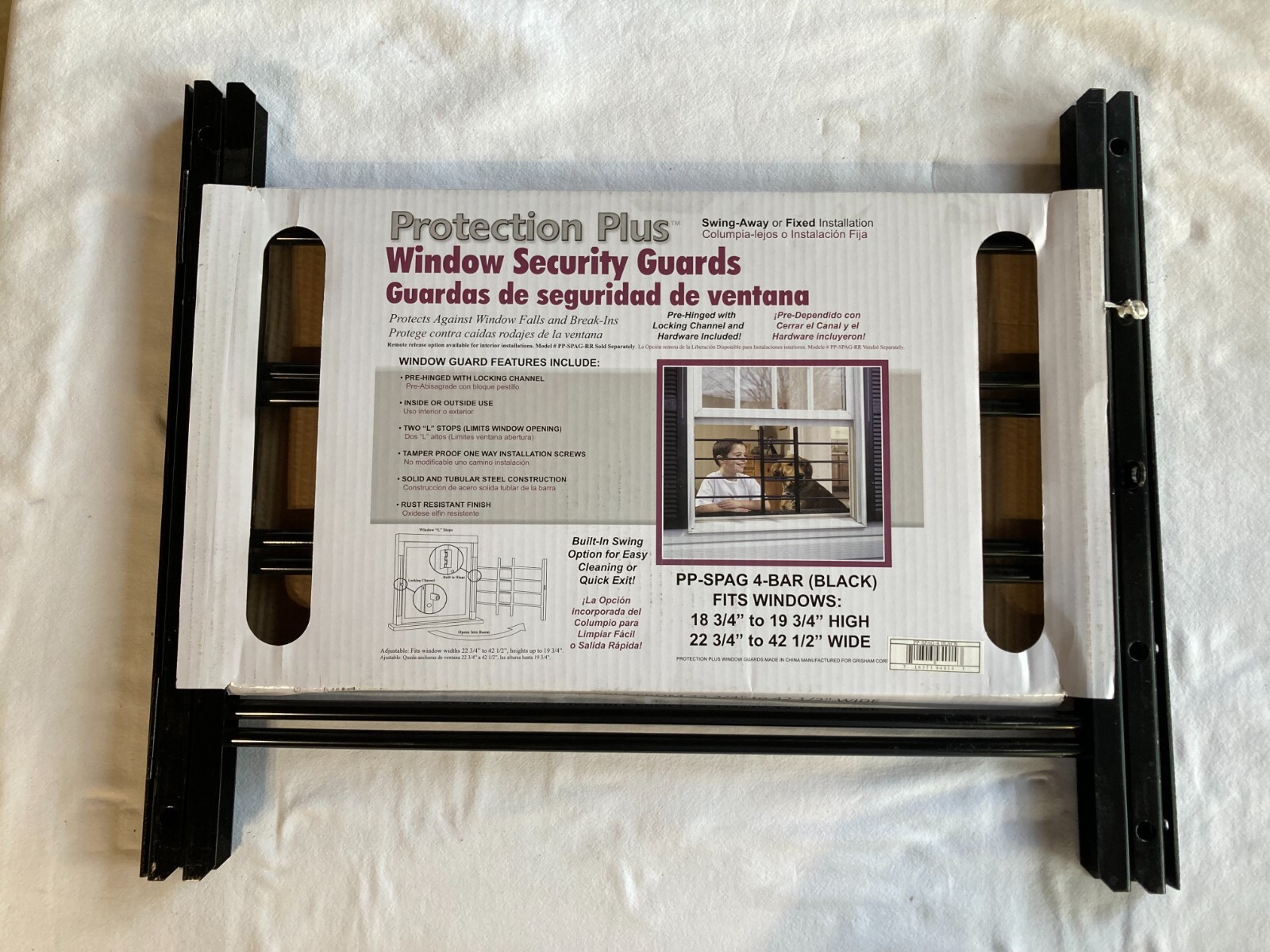 Grisham Protection Plus PP-SPAG-4 Black 4-Bar Window Security Guards