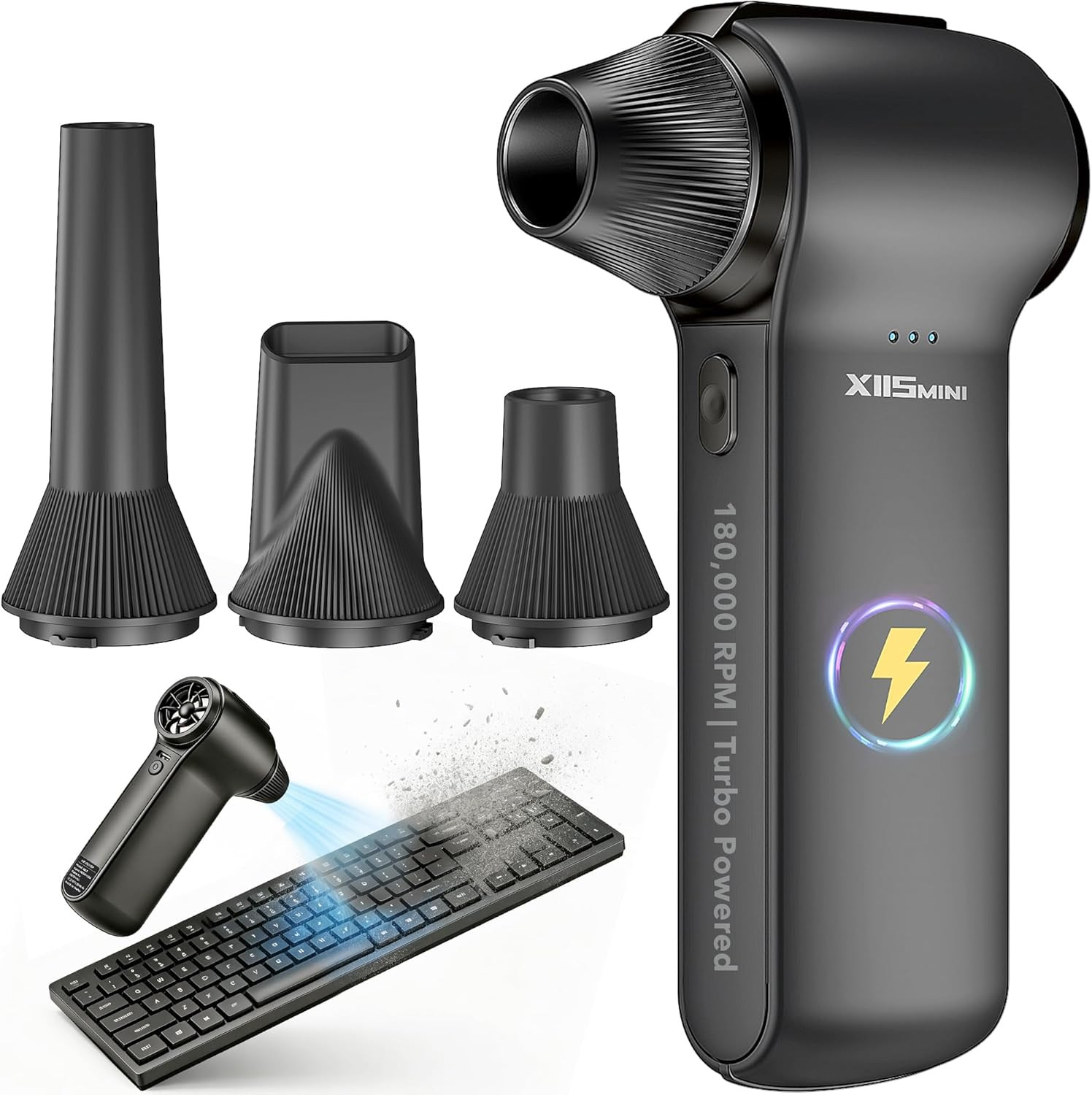Compressed Air Duster 180000RPM – Super Power Cordless Electric Air Duster with