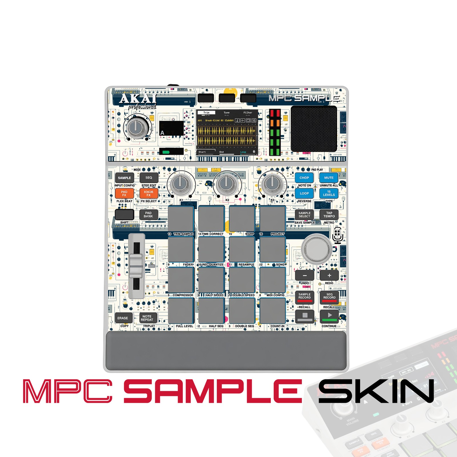 Akai MPC Sample Skin / retro schematic breeze