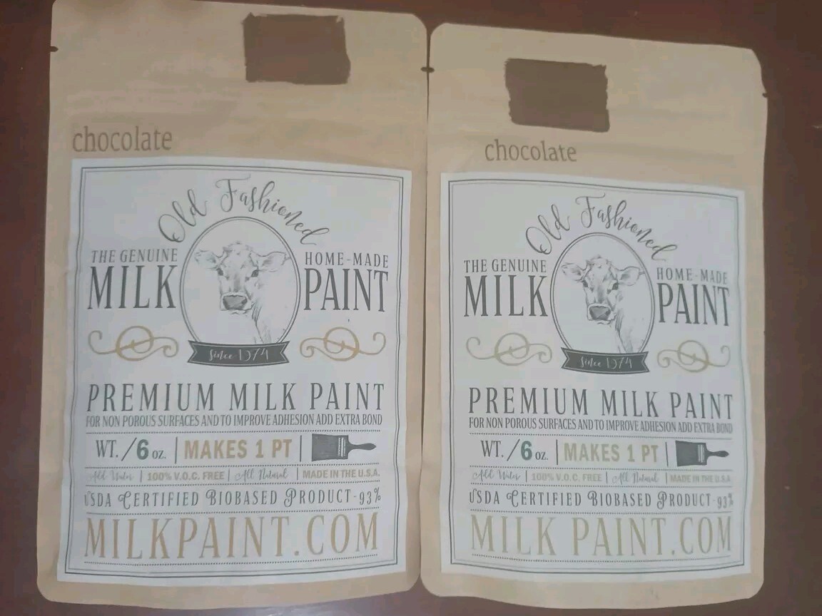 2 Bags Old Fashioned Premium Milk Paint Powder Makes 1 Pint CHOCOLATE BROWN