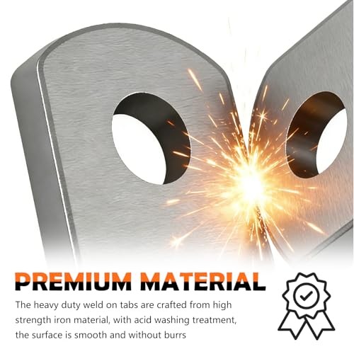 10PCS Weld on Tabs with 3/8" Hole,1-1/2"×1" Flat Bottom Welding Table