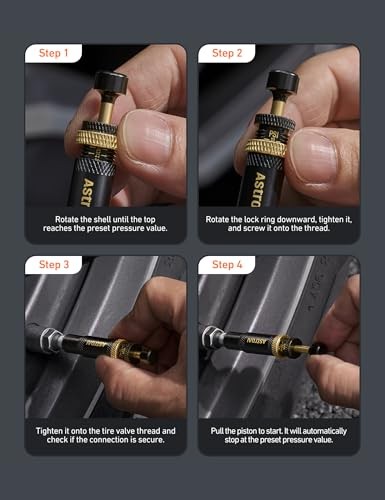 Tire Deflator Kit 4-Pack, Automatic Screw-On Air Down Tool Adjustable 10-30