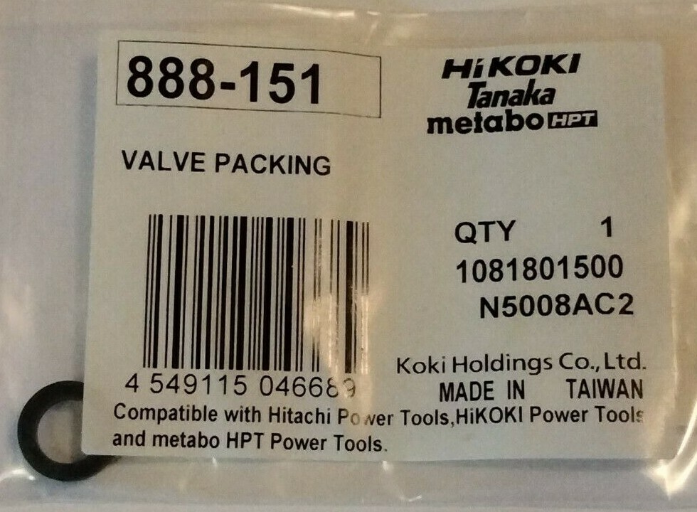 Hi KoKi/ Tanaka/Metabo Valve Packing 888-151