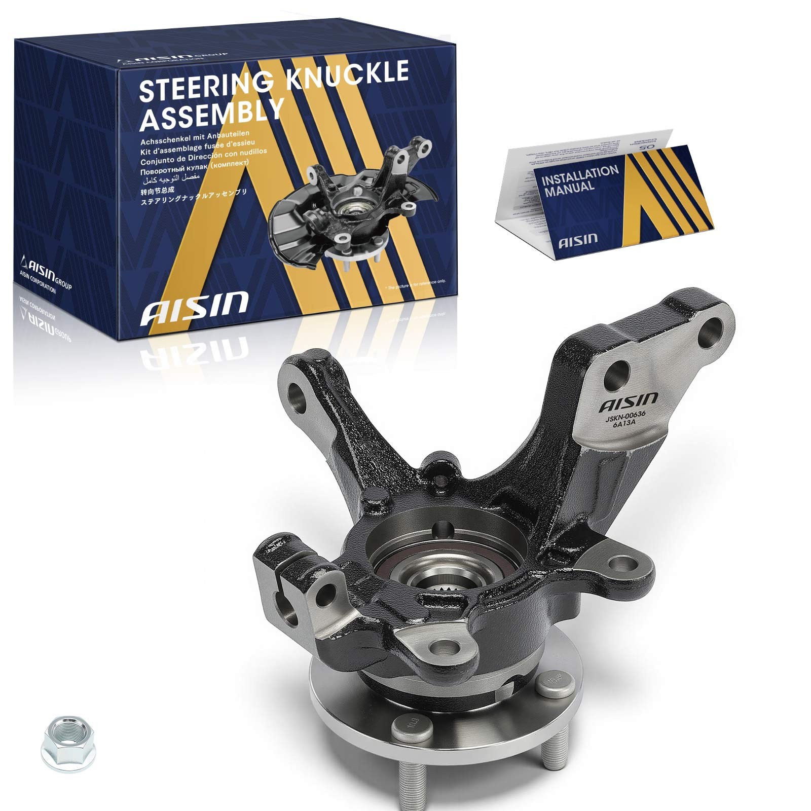 AISIN JSKN-00636 Front Left Steering Knuckle Assembly for Nissan Versa 2013-2019