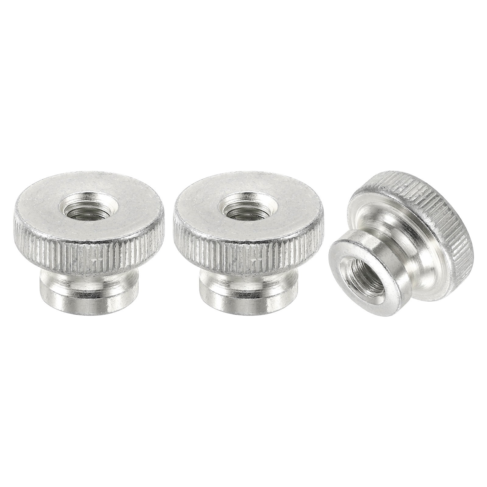 Knurled Thumb Nuts, 3Pcs M10 Carbon Steel Nut High Head Through Hole, Silver