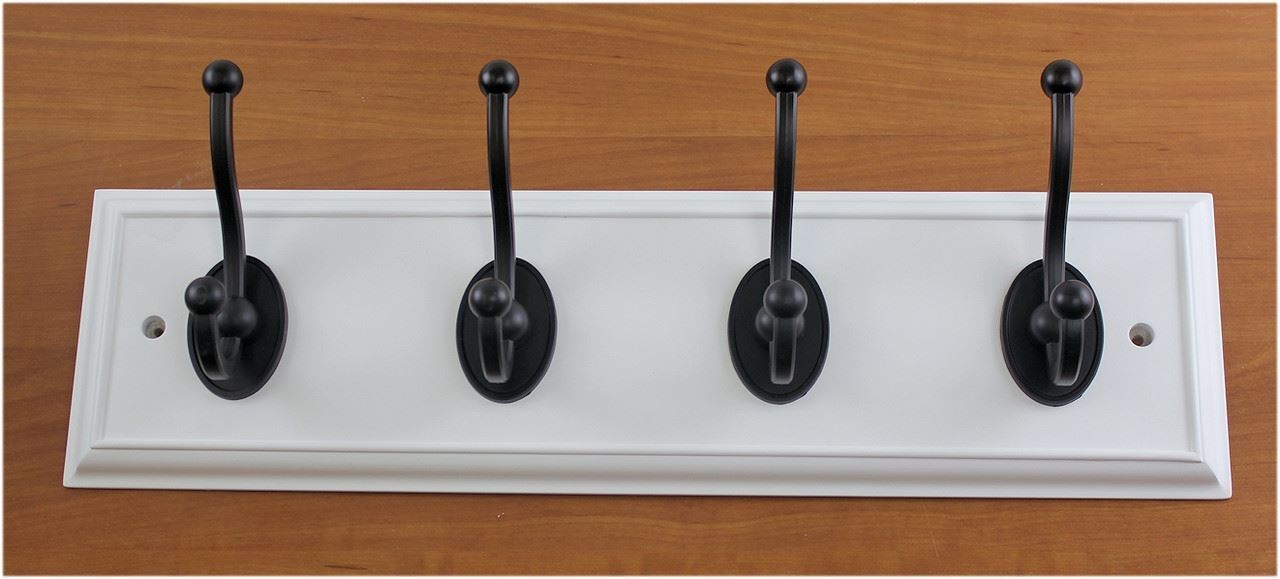 (3 Pack) 18" 4- Hook Oil Rubbed Bronze Hook Rack