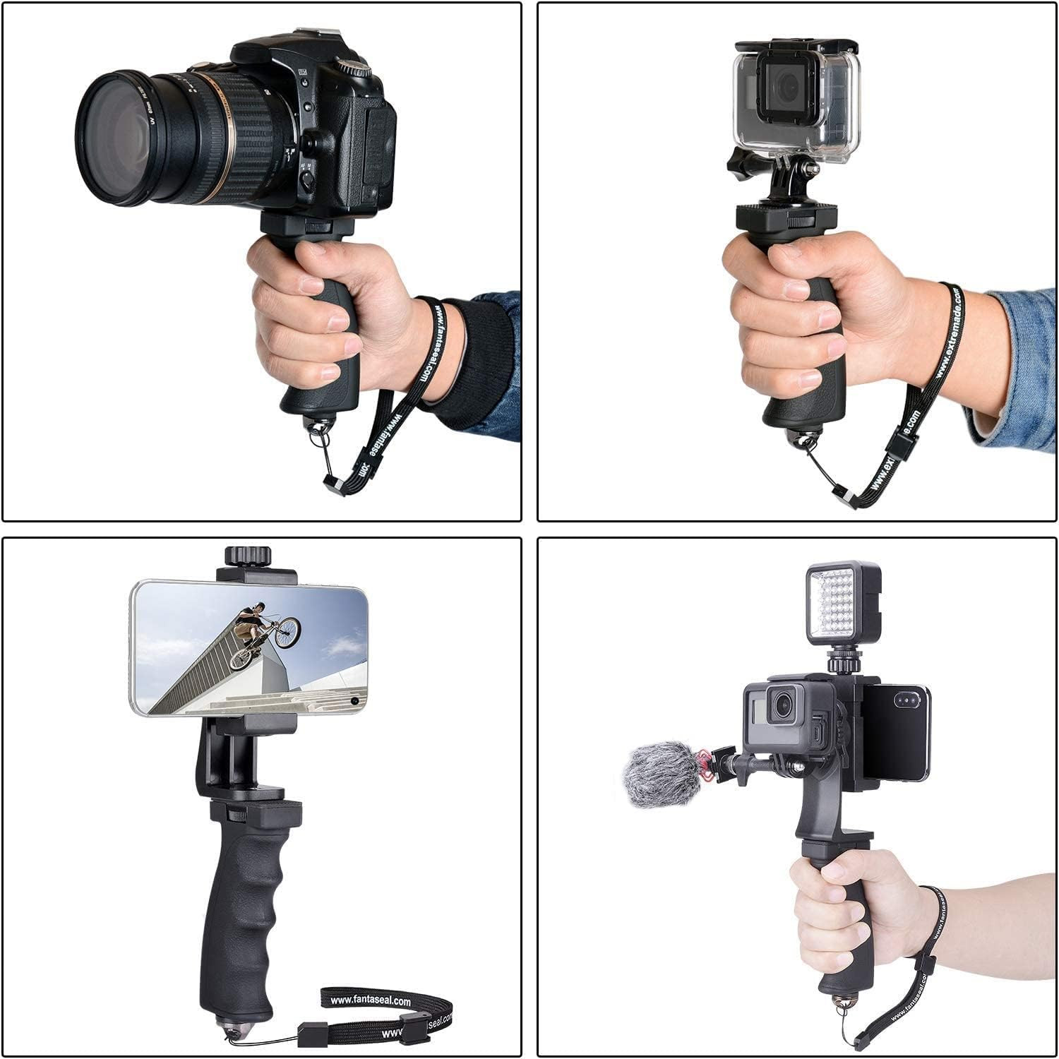 2In1 Ergonomic Portable Action Camera+Smartphone SYN Hand Grip Stabilizer Combo