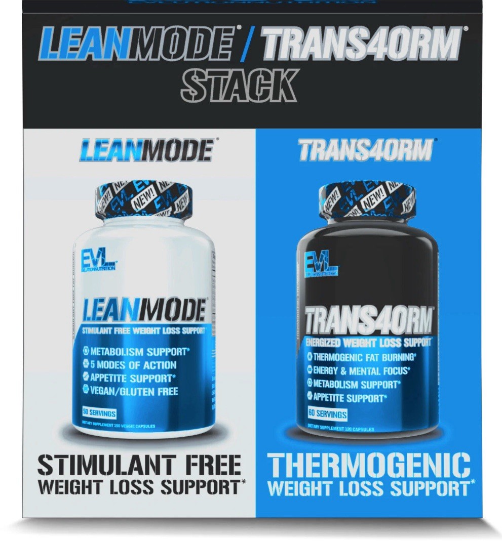 EVL Weight Loss Support Stack - Trans4orm + LeanMode - 60 + 50 Servings