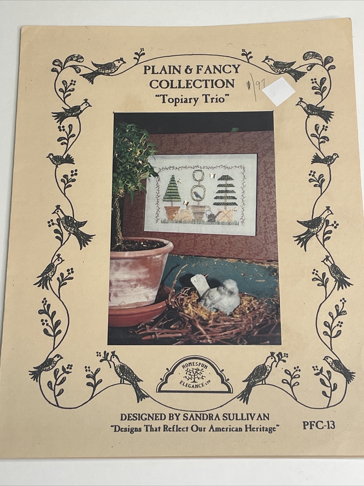 Homespun Elegance Topiary Trio Cross Stitch Pattern