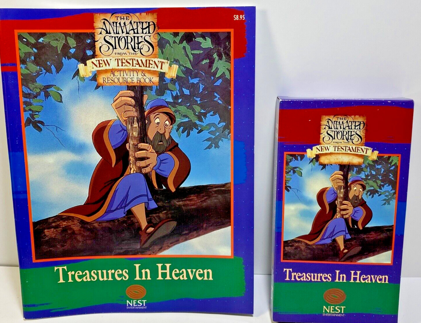 Nest Animated Treasures in Heaven New Testament VHS & Activity Book Bundle Lot