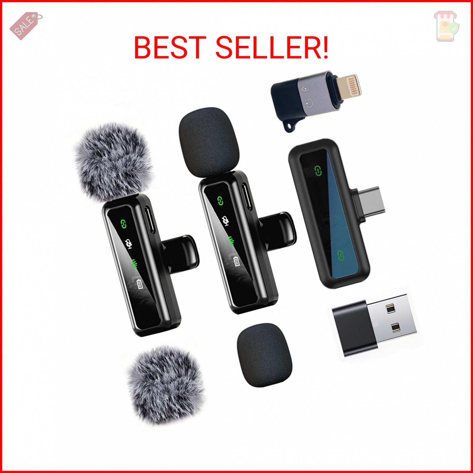 Wireless Lavalier Microphone for iPhone - iPad, Android Phone Computer, Mini Mic