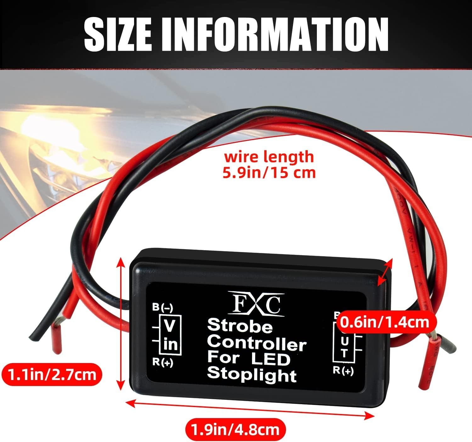 2x 12-30V Strobe Flasher Module 24W LED Brake Tail Light Waterproof Universal