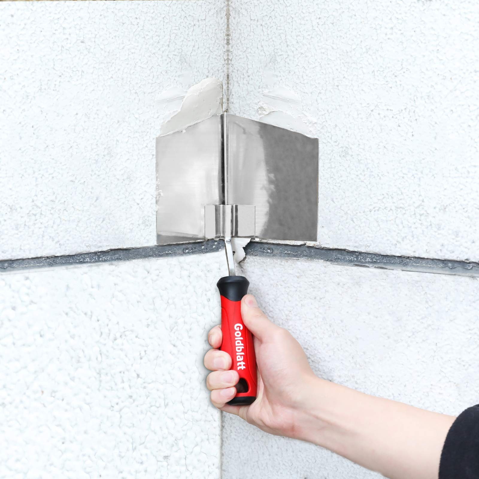 2-Piece Drywall Corner Tool Set - 5" Outside & 3.5" Inside Knives, Soft Grip Han