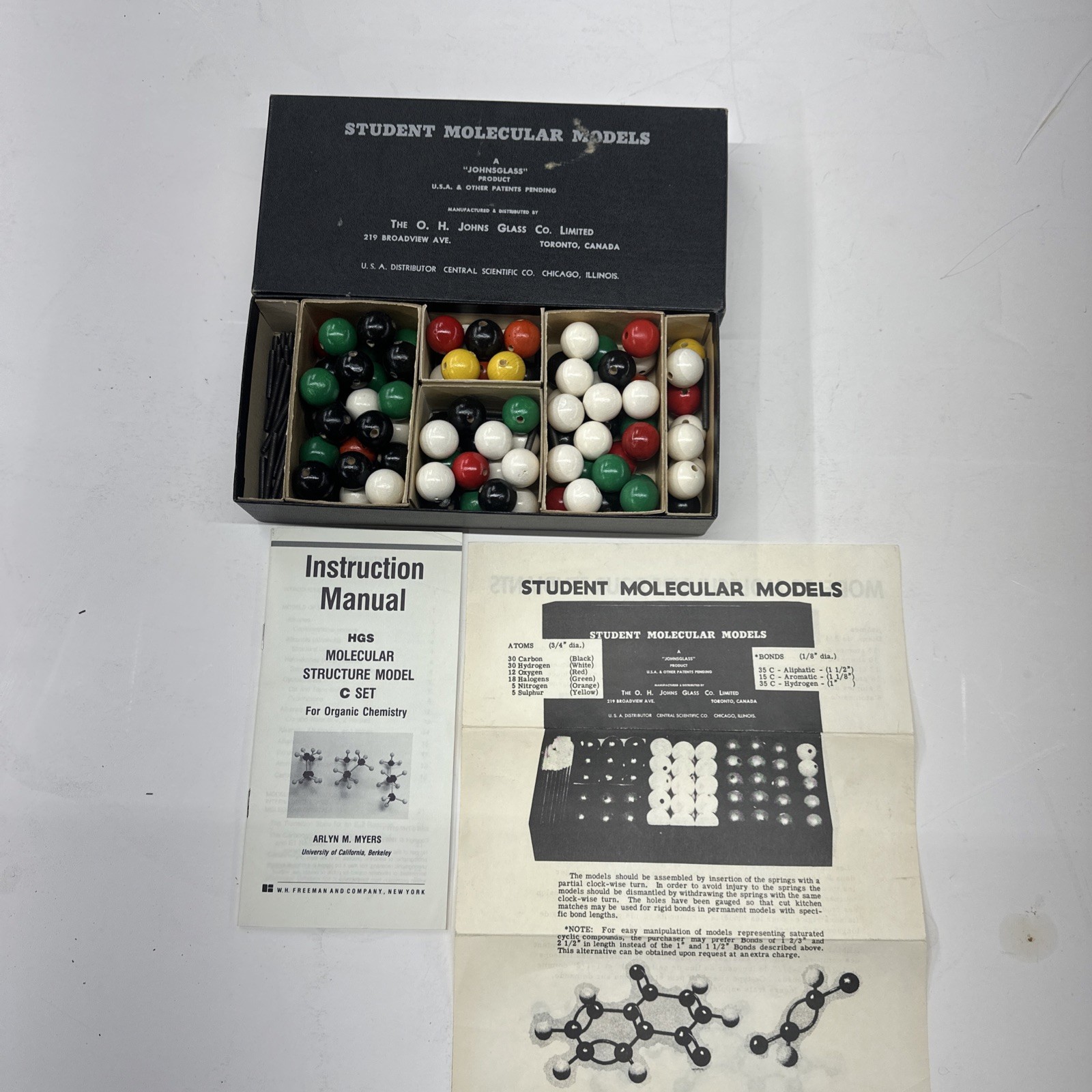 Vintage Cochrane's "Orbit Molecular Building System" Large set Complete w/manual