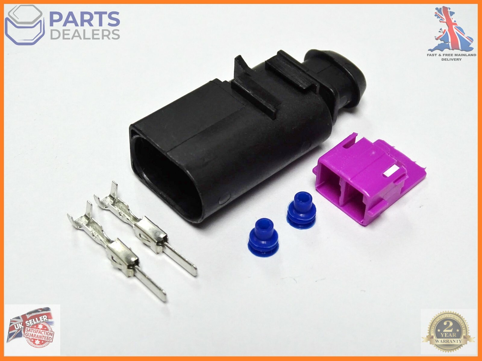 CONNECTOR KIT PLUG SOCKET 2 PIN MALE FOR AUDI VW SKODA SEAT MODELS 8D0973822