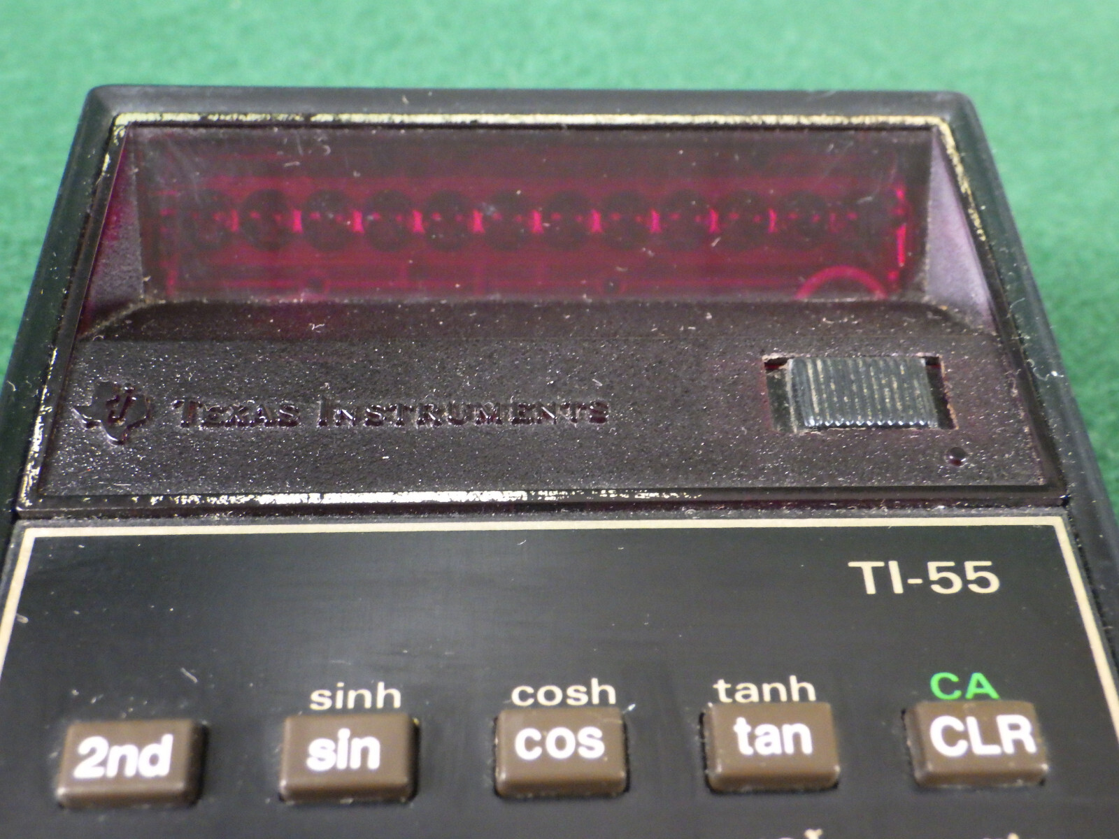 Vintage Texas Instruments TI-55 advanced professional calculator +box,sourcebook
