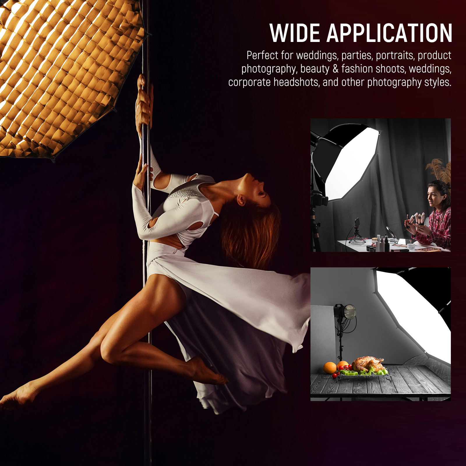 NEEWER NS92PD 35.4" Octagonal Softbox w/Bowens Mount, Diffuser & Grid